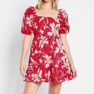 Express Puff Sleeve tiered Dress